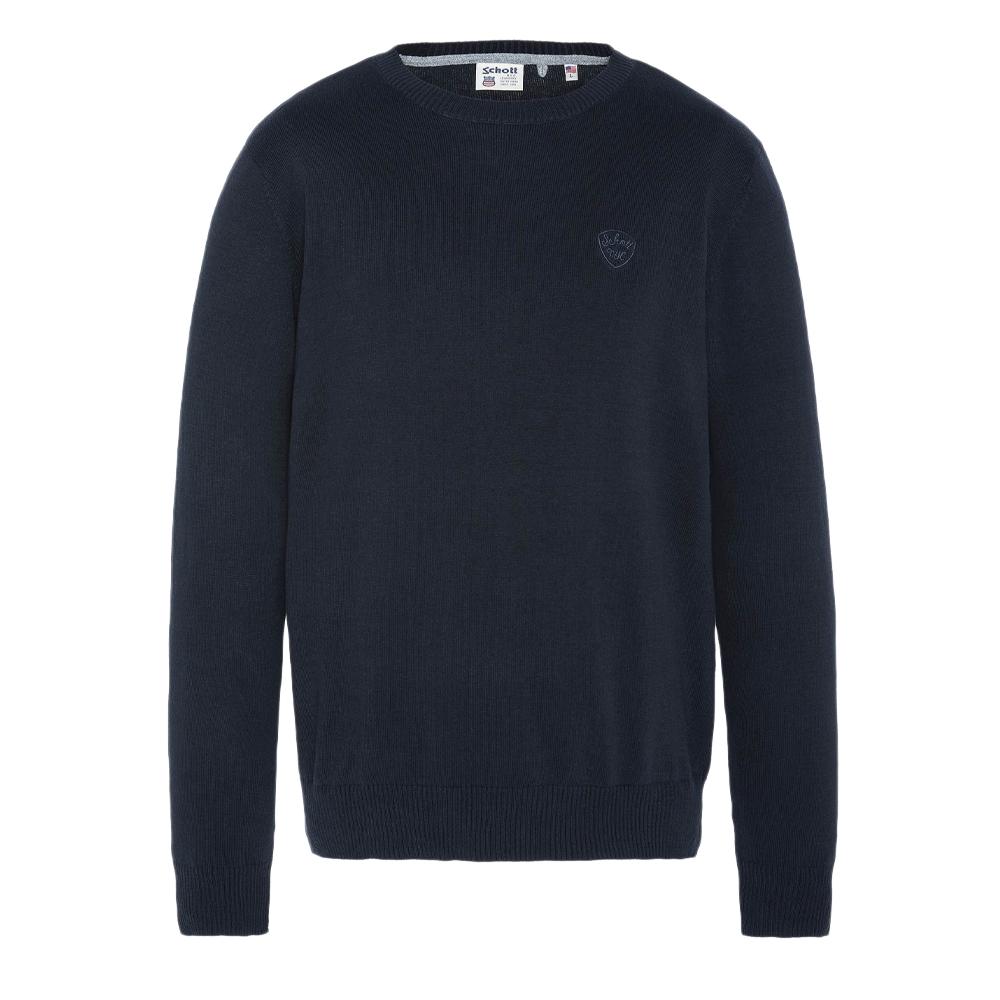 Marine Pullover Herren Schott Basic Fein Ras günstig