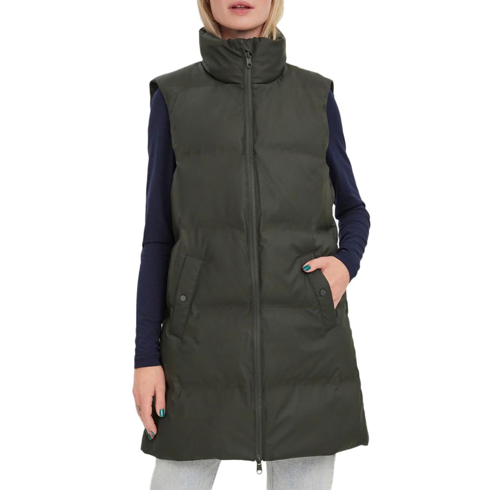 Doudoune sans manche Kaki Femme Vero Moda Coated pas cher
