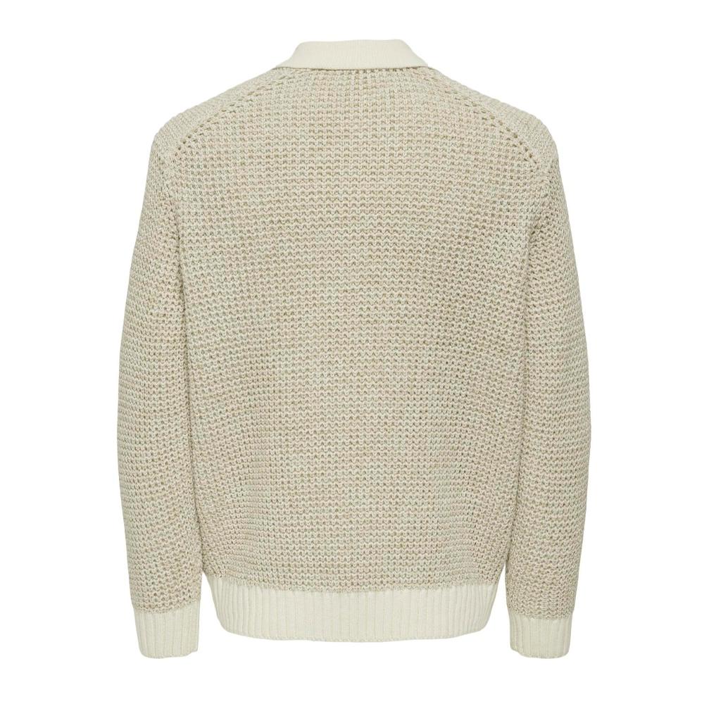 Only &amp; Sons Salf Polo de manga larga para hombre Beige ver 2