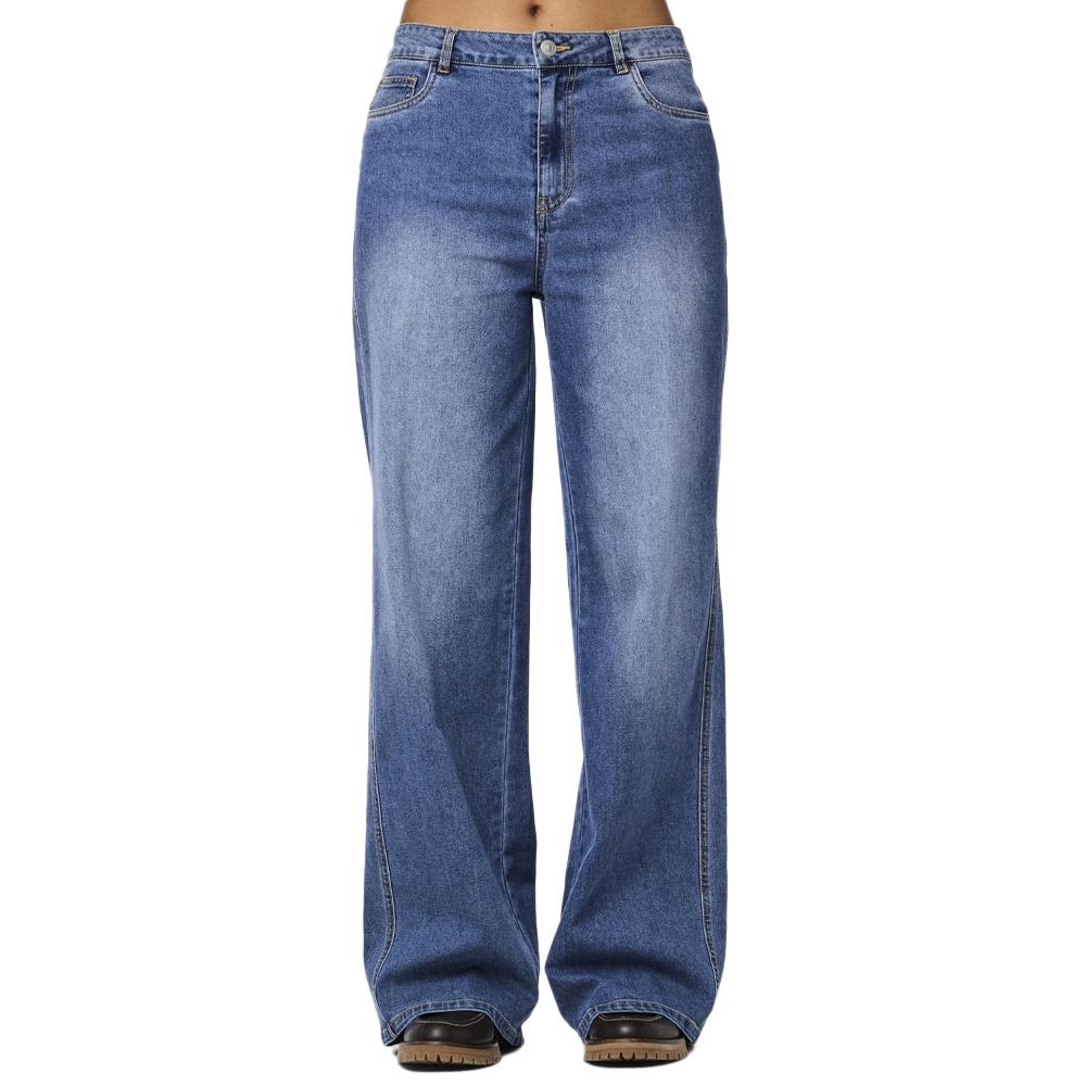 Jean Loose Bleu Femme Pieces Femma pas cher