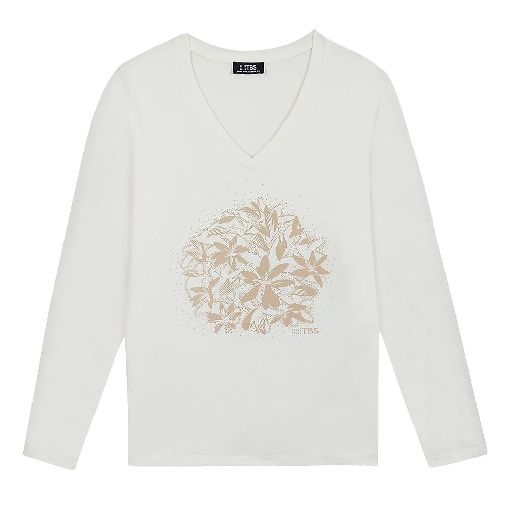 Camiseta de manga larga blanca para mujer TBS LUGDOTEE barato