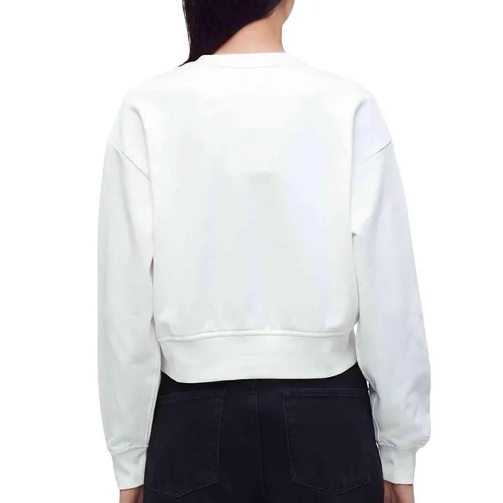 Weißes Damen-Sweatshirt Calvin Klein Jeans Ls Cropped Ansicht 2