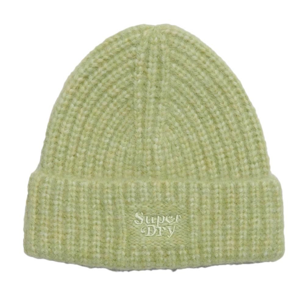 Bonnet Vert Femme Superdry Rib Knit Beanie pas cher