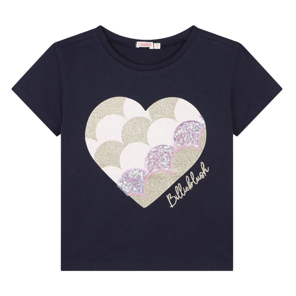 Camiseta azul marino para niña Billieblush U20482 barato