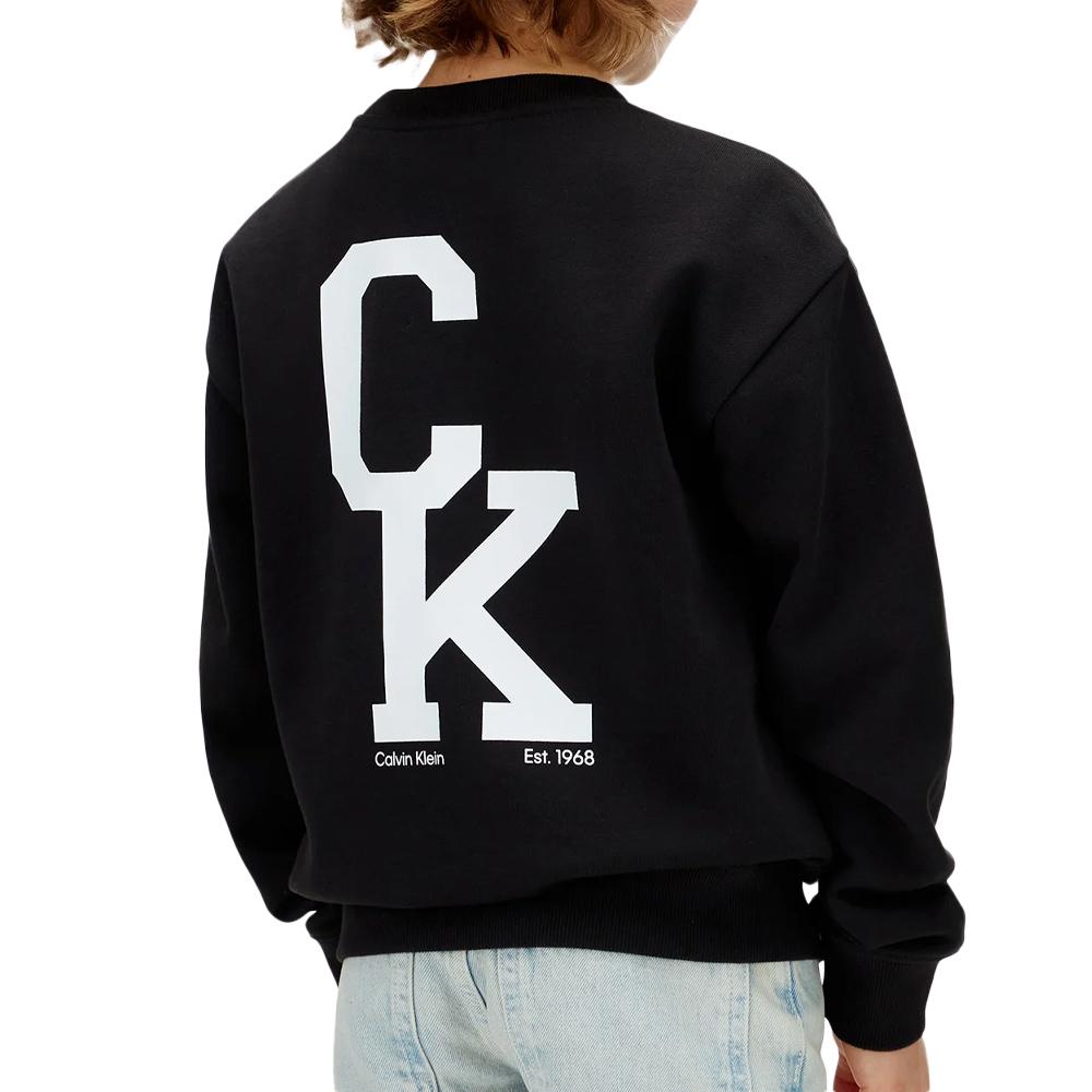 Calvin Klein Jeans Black Boys’ Relaxed Crewneck Sweatshirt Photo of the Espace des Marques %store% store - view of %key%