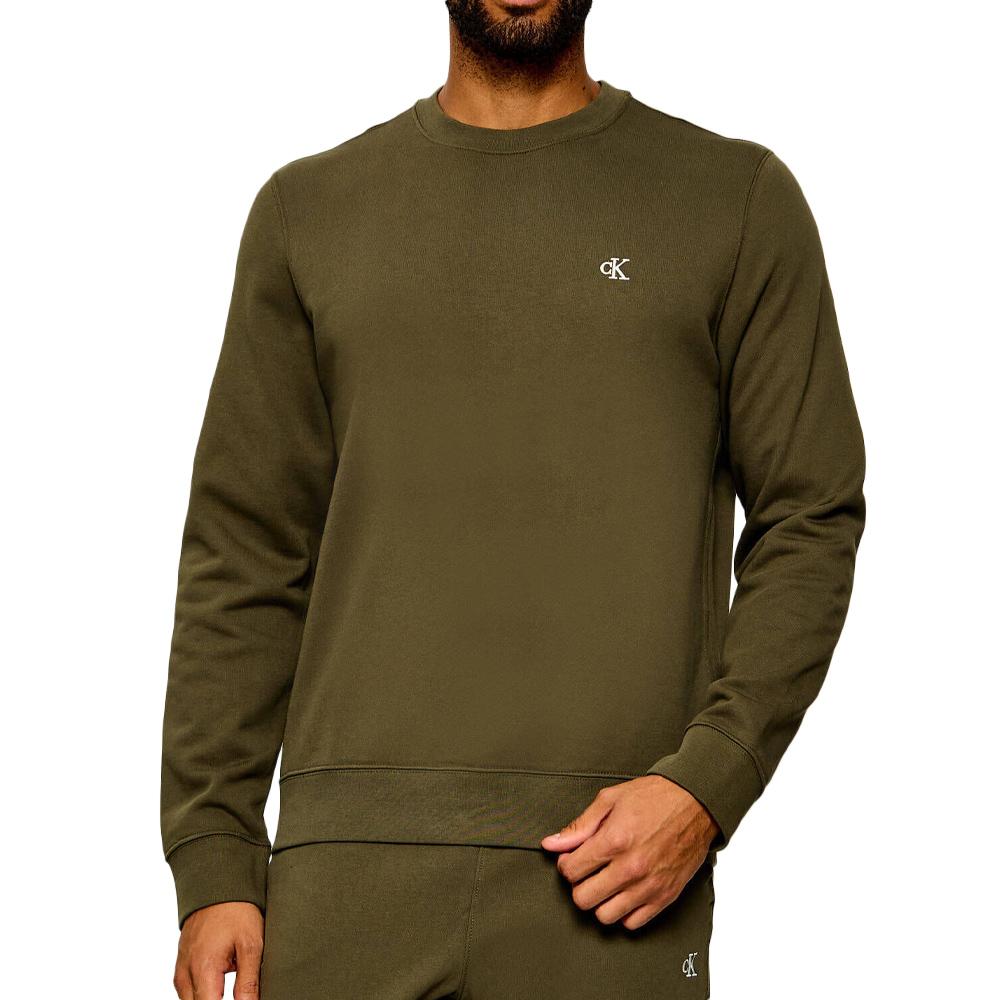 Herren-Sweatshirt in Khaki von Calvin Klein Jeans Terry günstig
