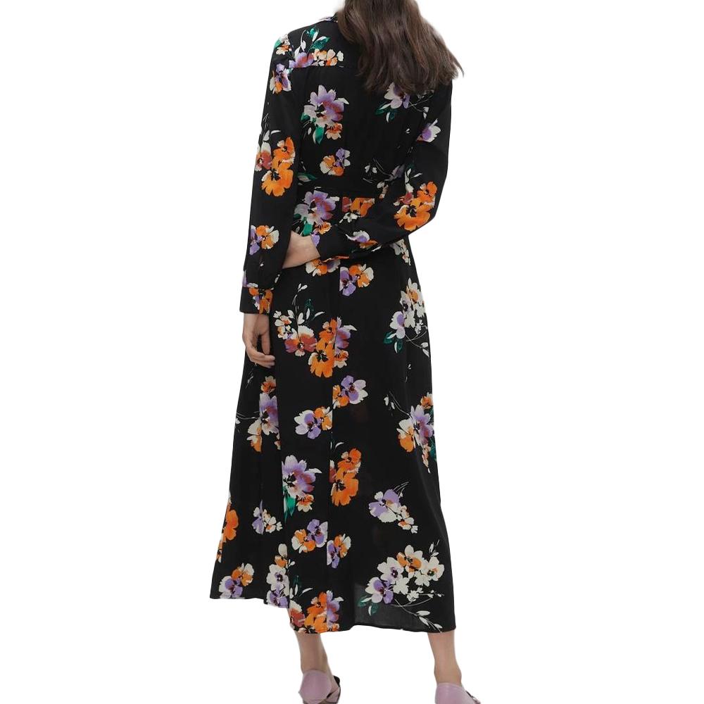 Schwarzes Kleid mit Motiven Frau Vero Moda Shilah Naja Ansicht 2