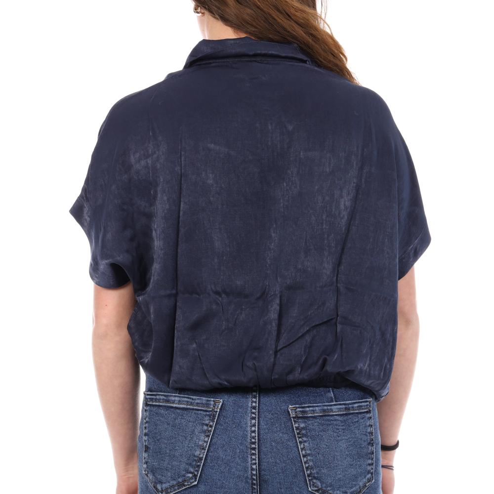 Chemise Satin Marine Femme An'ge Leonie vue 2