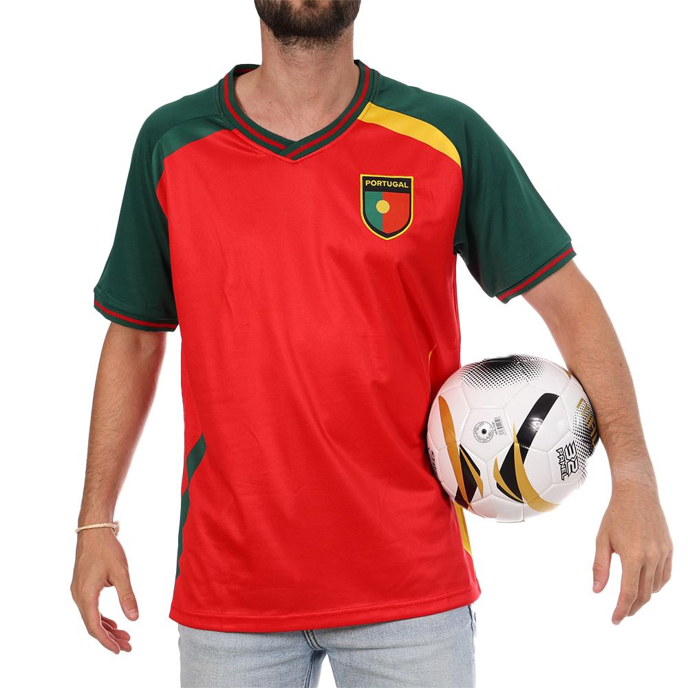 Camiseta roja mixta de aficionado de Portugal Sport Zone barato