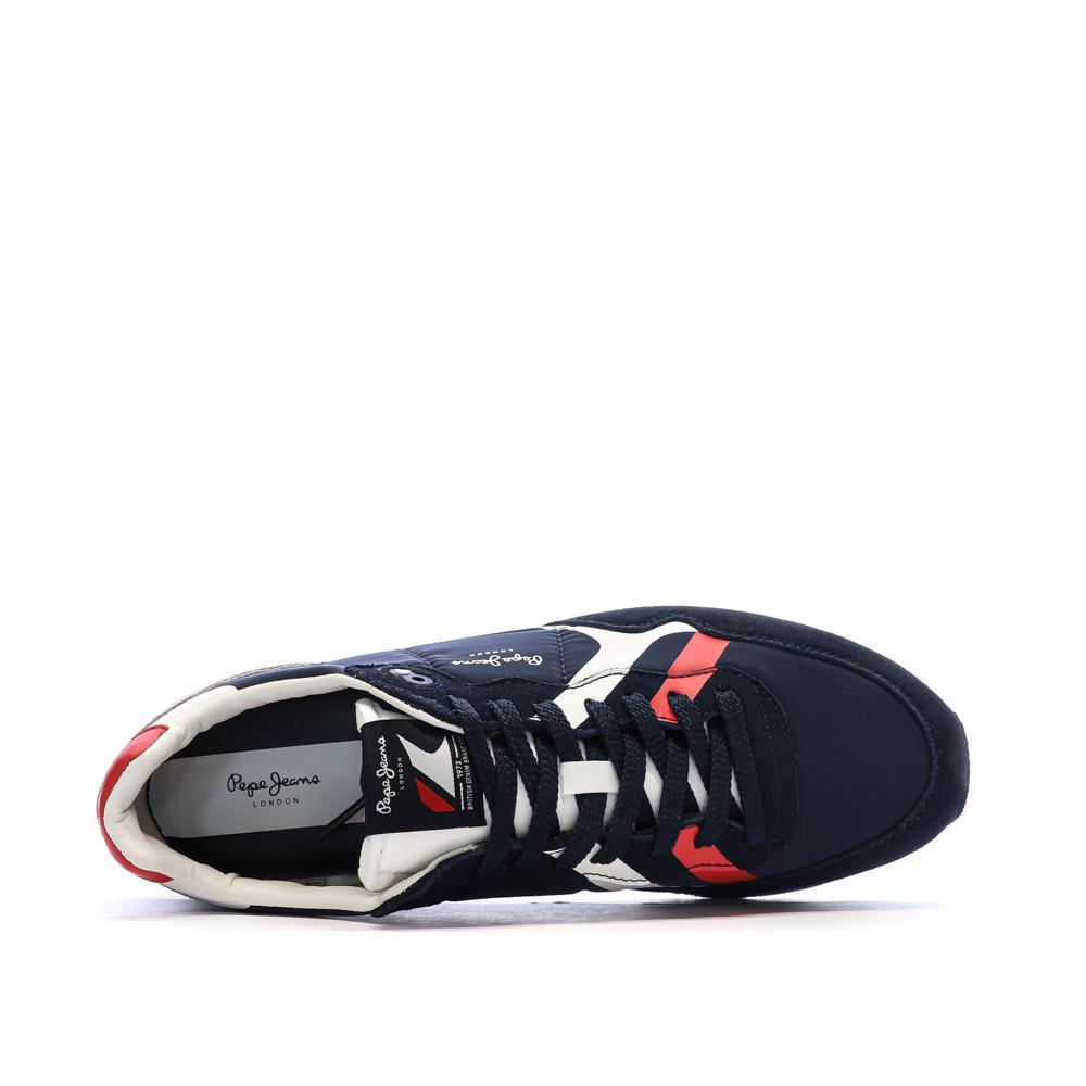 Baskets Marine/Rouge Homme Pepe jeans Brit Road M vue 4
