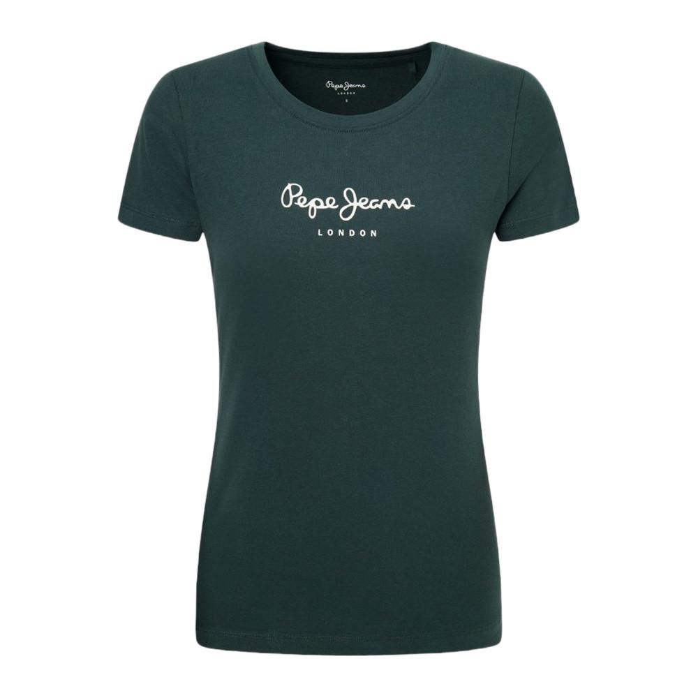 T-Shirt Dunkelgrün Frau Pepe Jeans New Virginia günstig