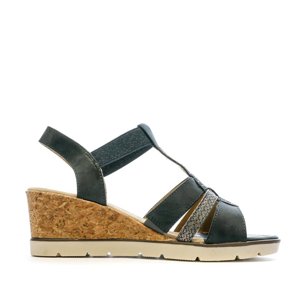 Sandalias de cuña Relife Jinkat azules para mujer ver 2