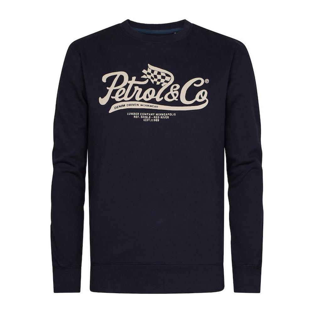Sweat Noir/Ecru Homme Petrol Industries Neck pas cher