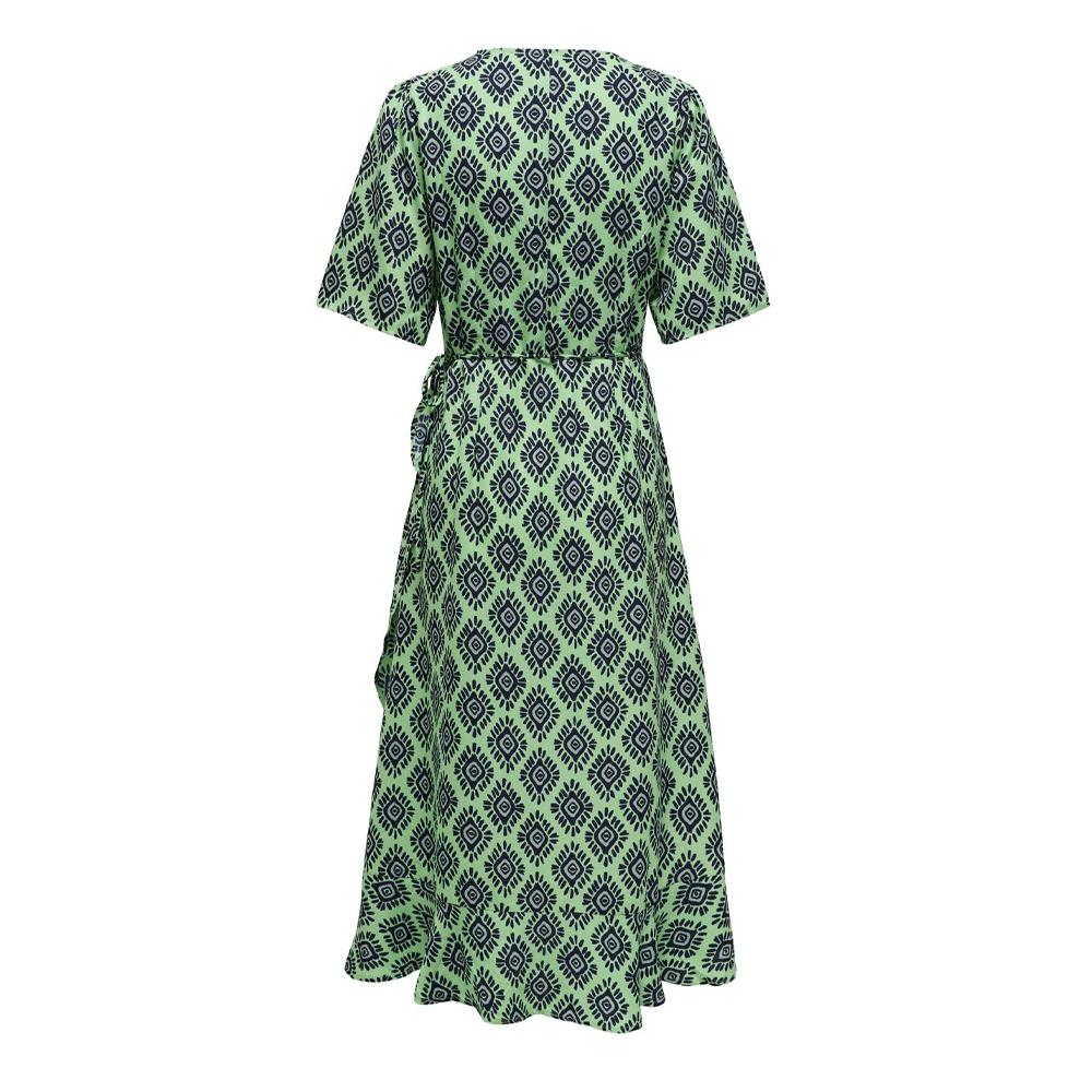 Langes Kleid Fluo-Grün Frau Only Leah Ansicht 2