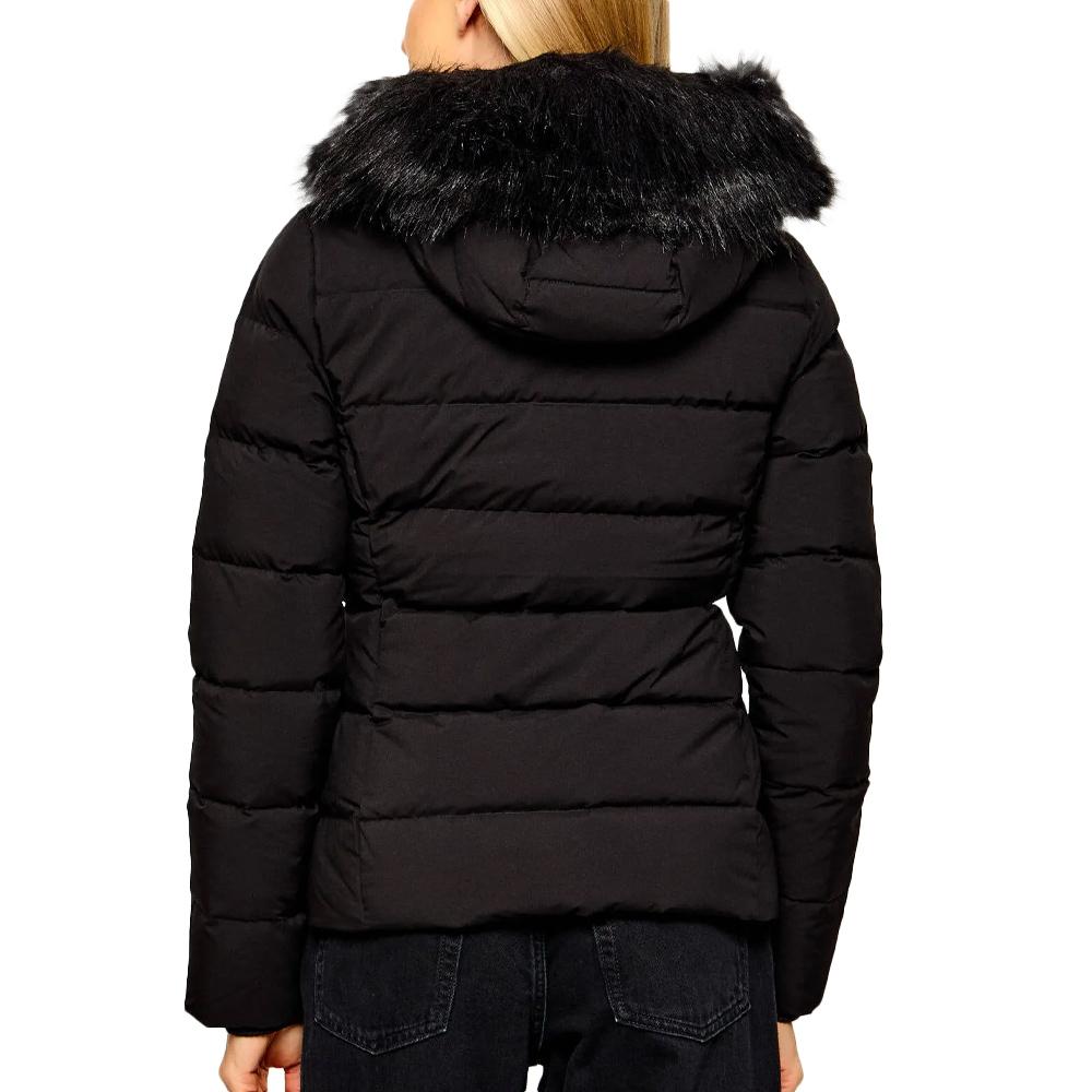 Doudoune Noire Femme Tommy Hilfiger Hood Puffer vue 2
