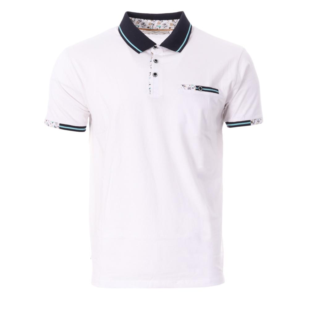 Polo de hombre blanco/azul RMS26 91301 barato