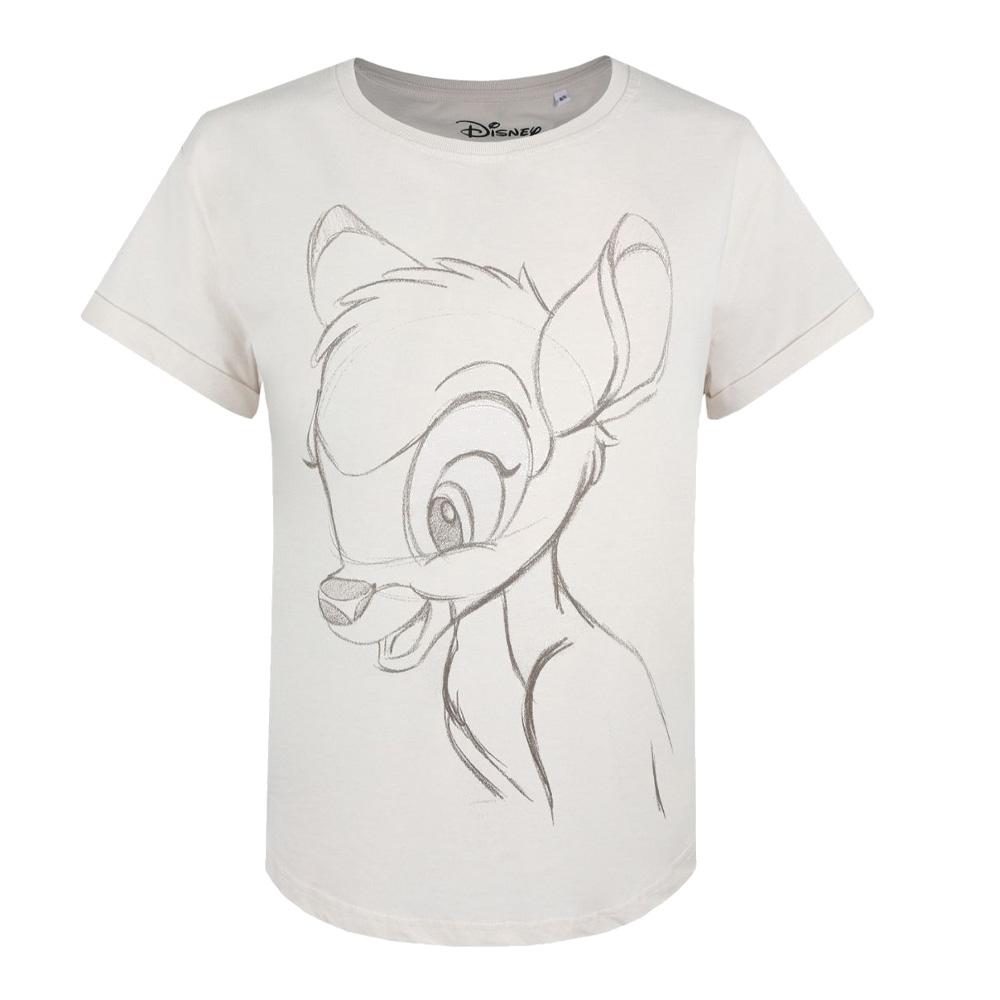 Weißes Damen-T-Shirt Disney Bambi Sketch günstig