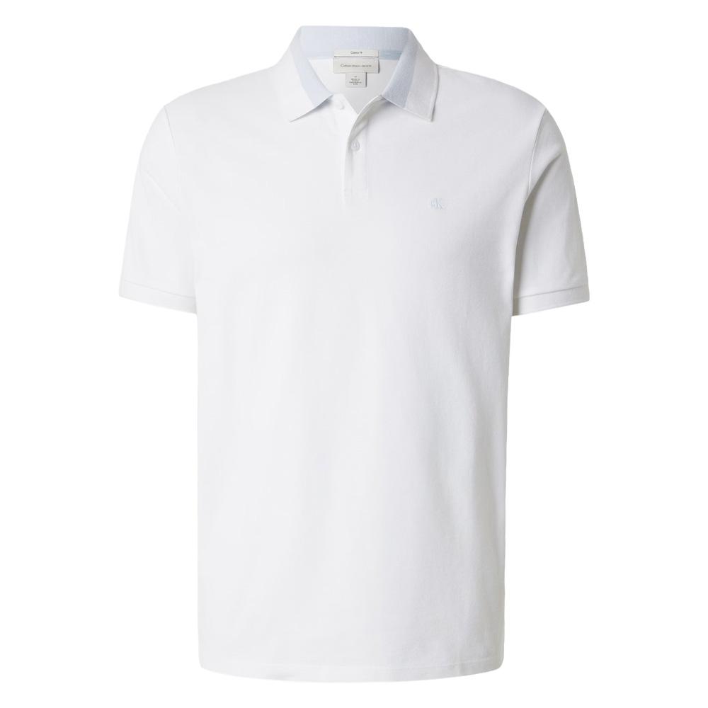 Weißes Herren-Polohemd von Calvin Klein Jeans, lässiger Piqué-Schnitt Ansicht 2