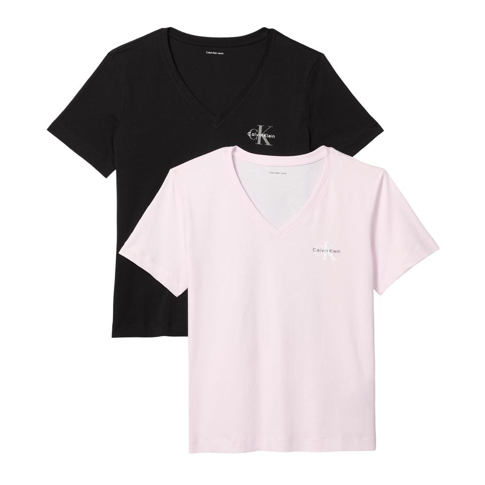 Lote de 2 camisetas negro/rosa de Calvin Klein Jeans Monologo barato
