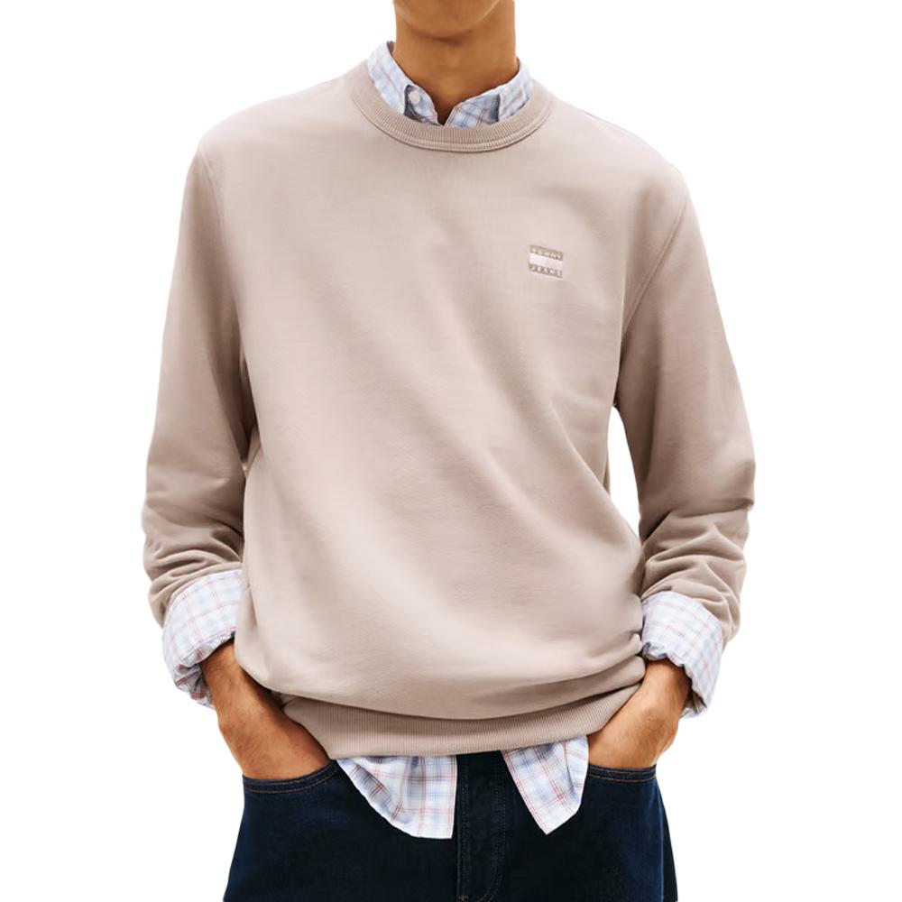 Tommy Hilfiger Men’s Beige Sweatshirt with Badges affordable