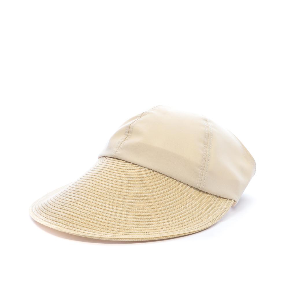 Chapeau Visière Beige Femme Via Lorenzo Naturel pas cher