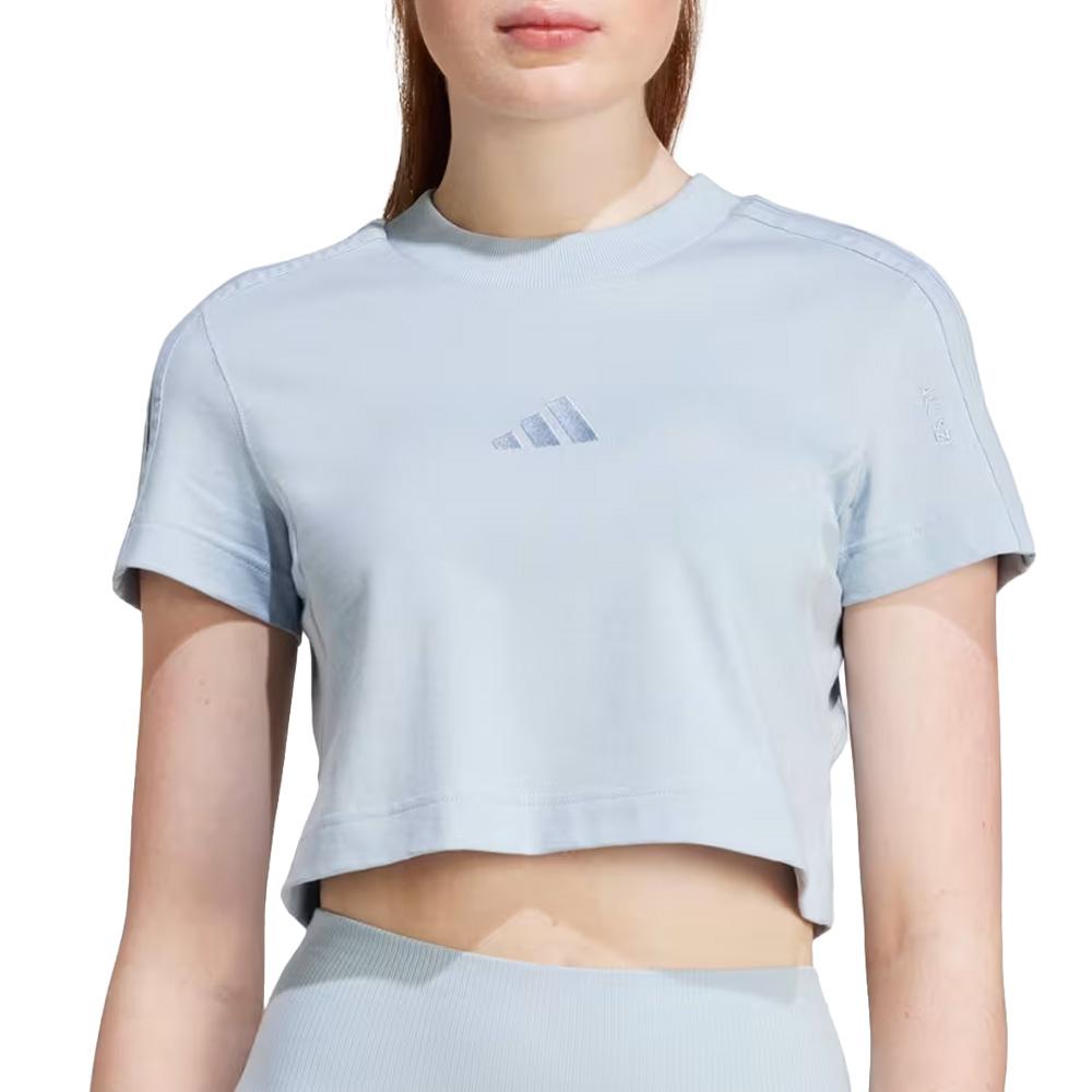 Blaues Adidas-T-Shirt für Damen günstig