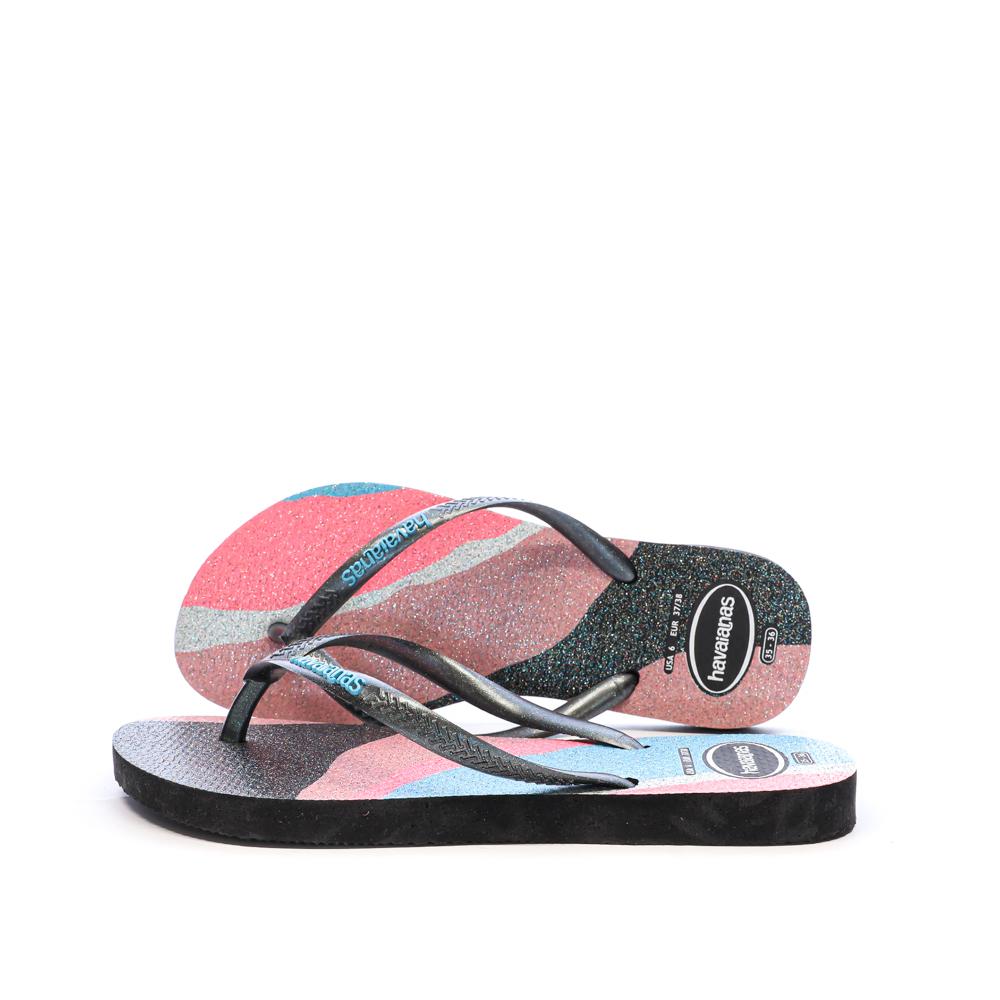 Chanclas negras y rosas para mujer Havaianas Slim Palette Glow barato