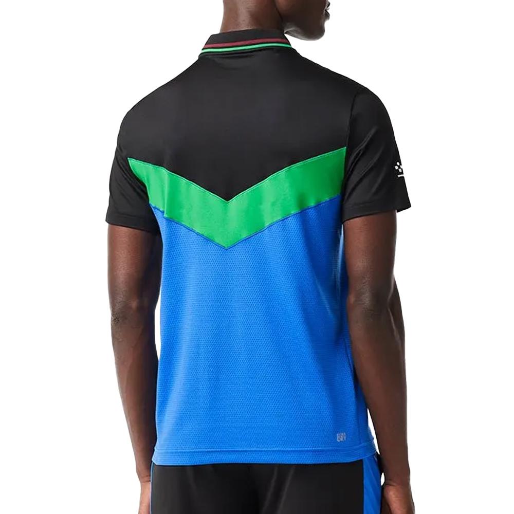 Polo Schwarz Herren Lacoste Tennis x Daniil Medvedev Ansicht 2