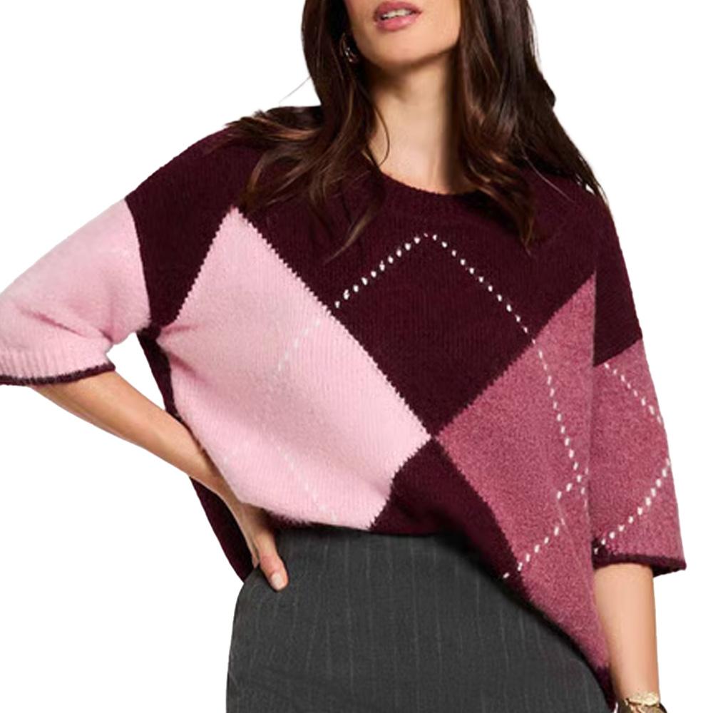 Pull Bordeaux Femme Morgan Jacquard pas cher