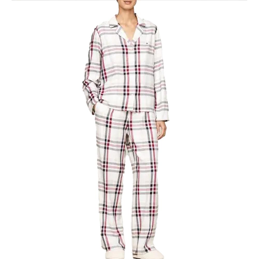Weißer karierter Damenpyjama von Tommy Hilfiger Heritage günstig