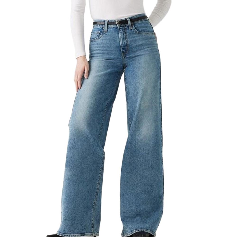 Jean Baggy Bleu Moyen Femme Levi's 728 Wide pas cher