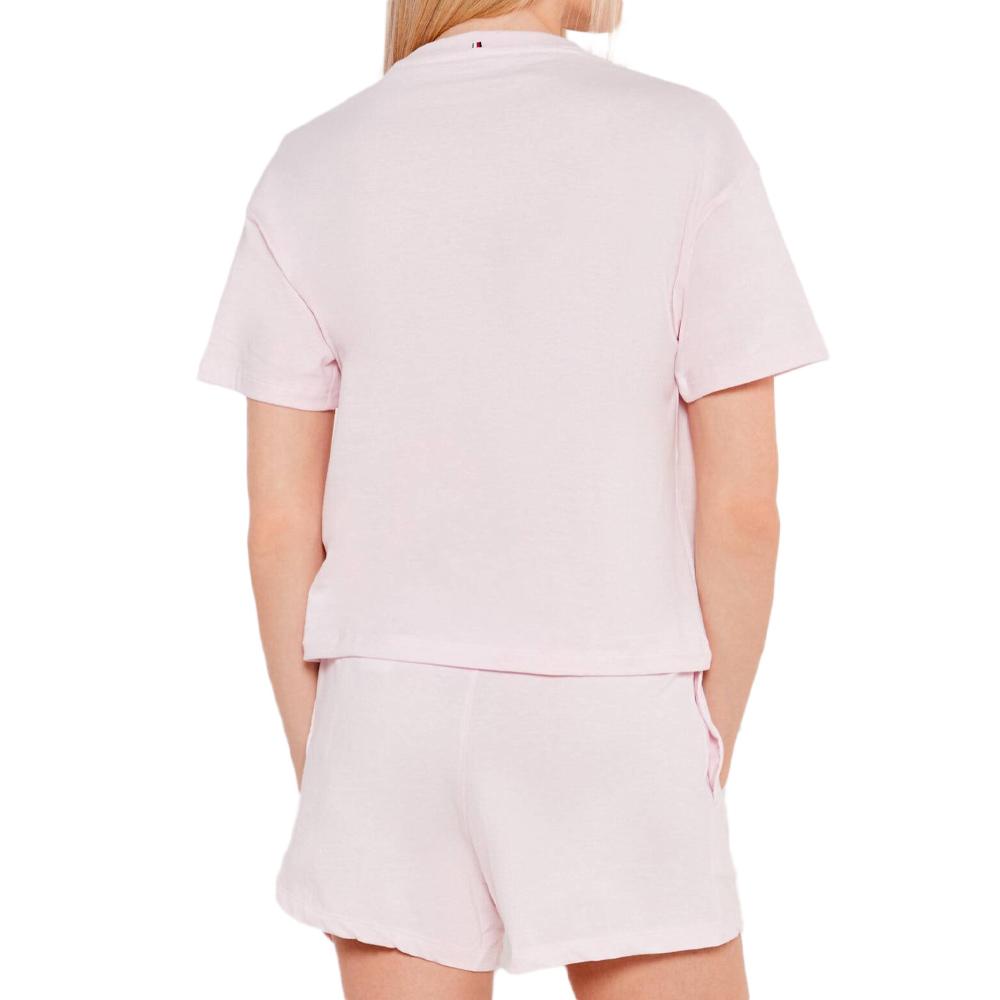 Pinkfarbener Damen-Pyjama Tommy Hilfiger Jersey Ansicht 2