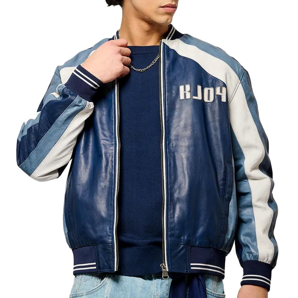 Veste en Cuir Bleu Homme Kaporal Last25 pas cher