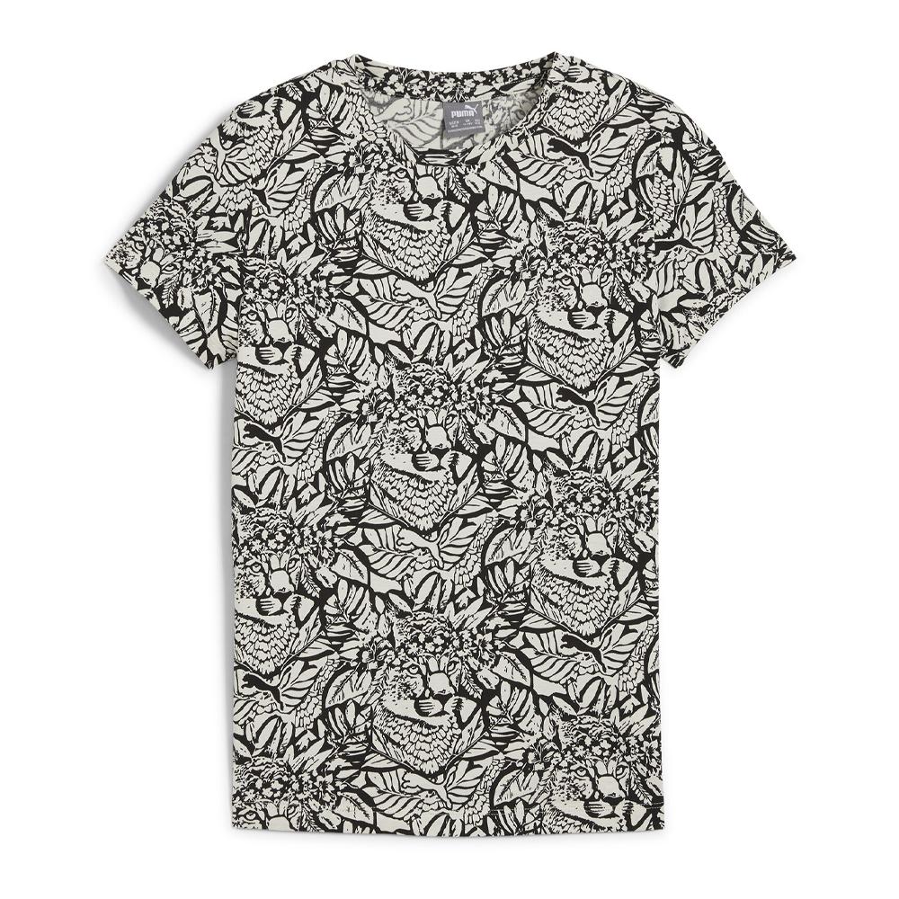 Girl's black/white Puma Tropicat T-shirt affordable