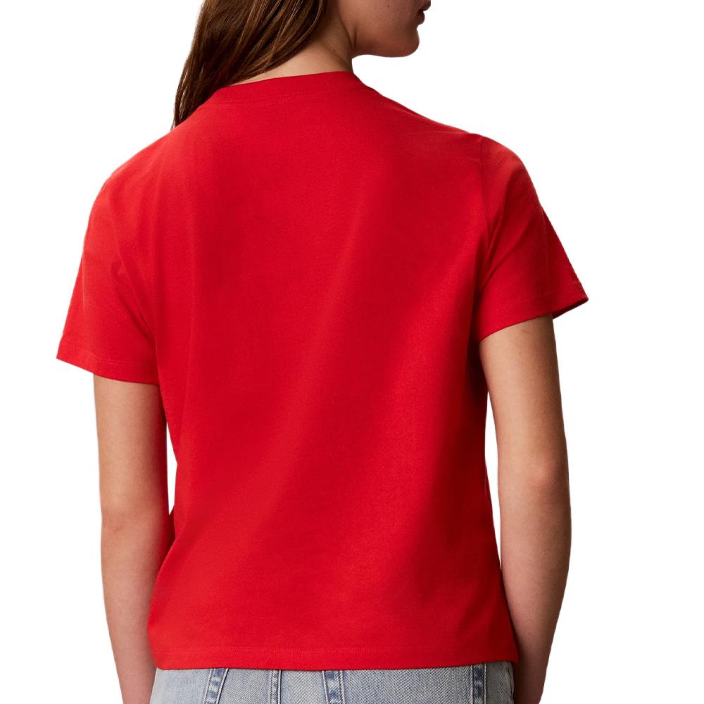 Rotes Damen-T-Shirt von Calvin Klein Jeans Classic Script Ansicht 2