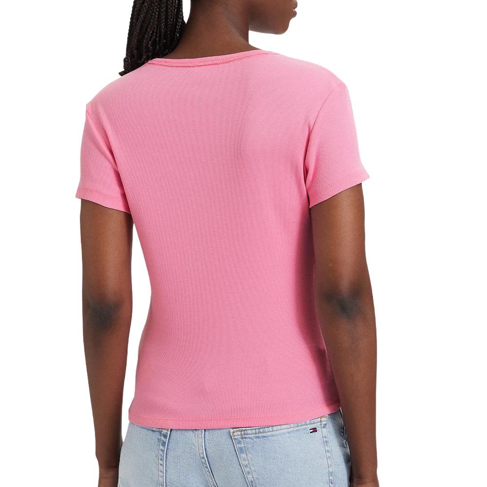 T-shirt Rose Femme Tommy Hilfiger Slim vue 2