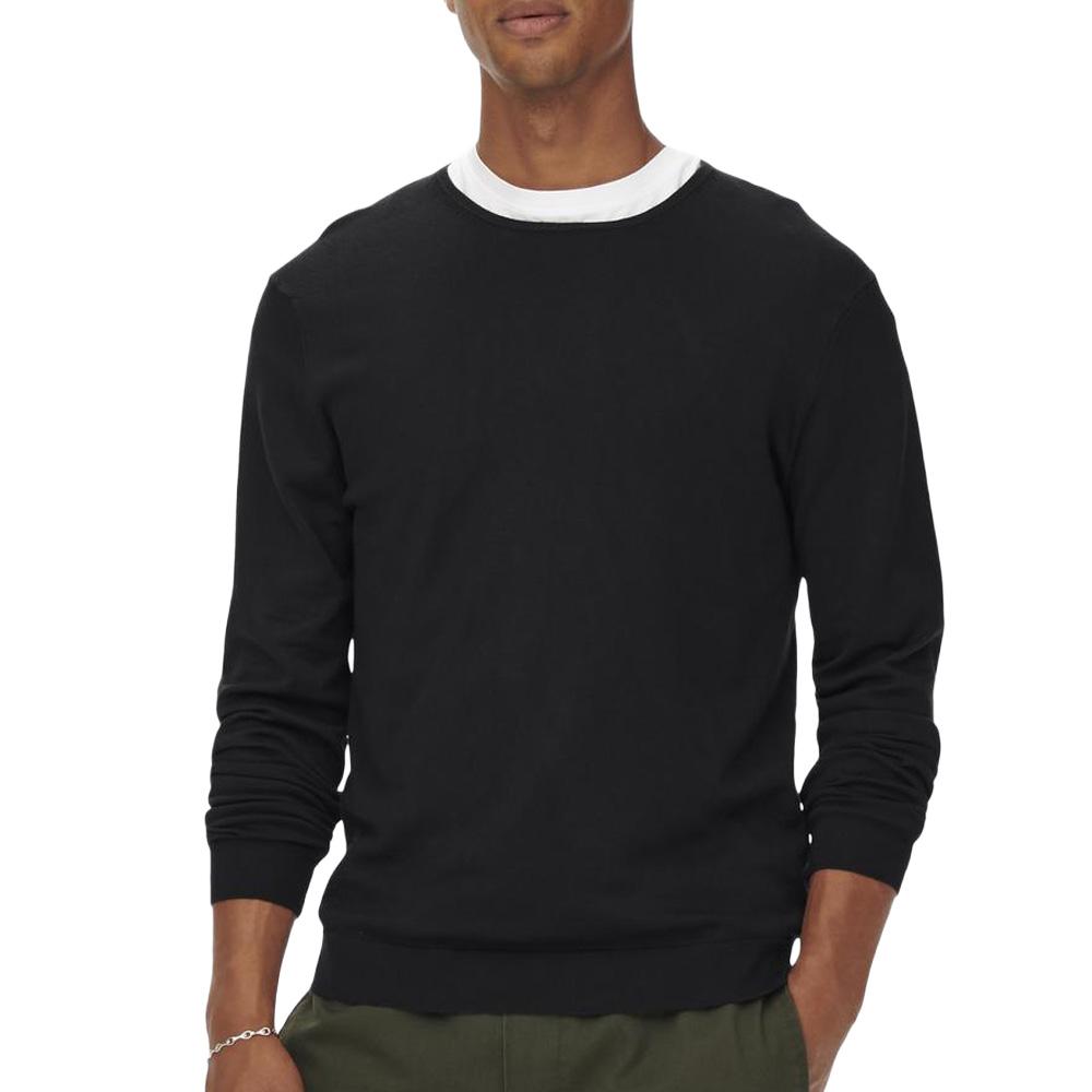 Schwarzer Herrenpullover „Only & Sons Life Crew Knit“ günstig