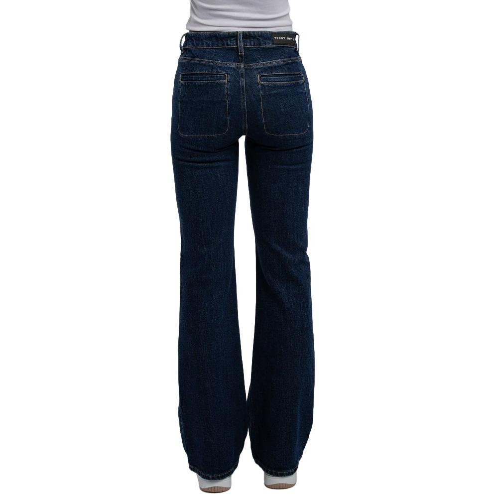 Jean Droit Bleu Femme Teddy Smith Diams vue 2