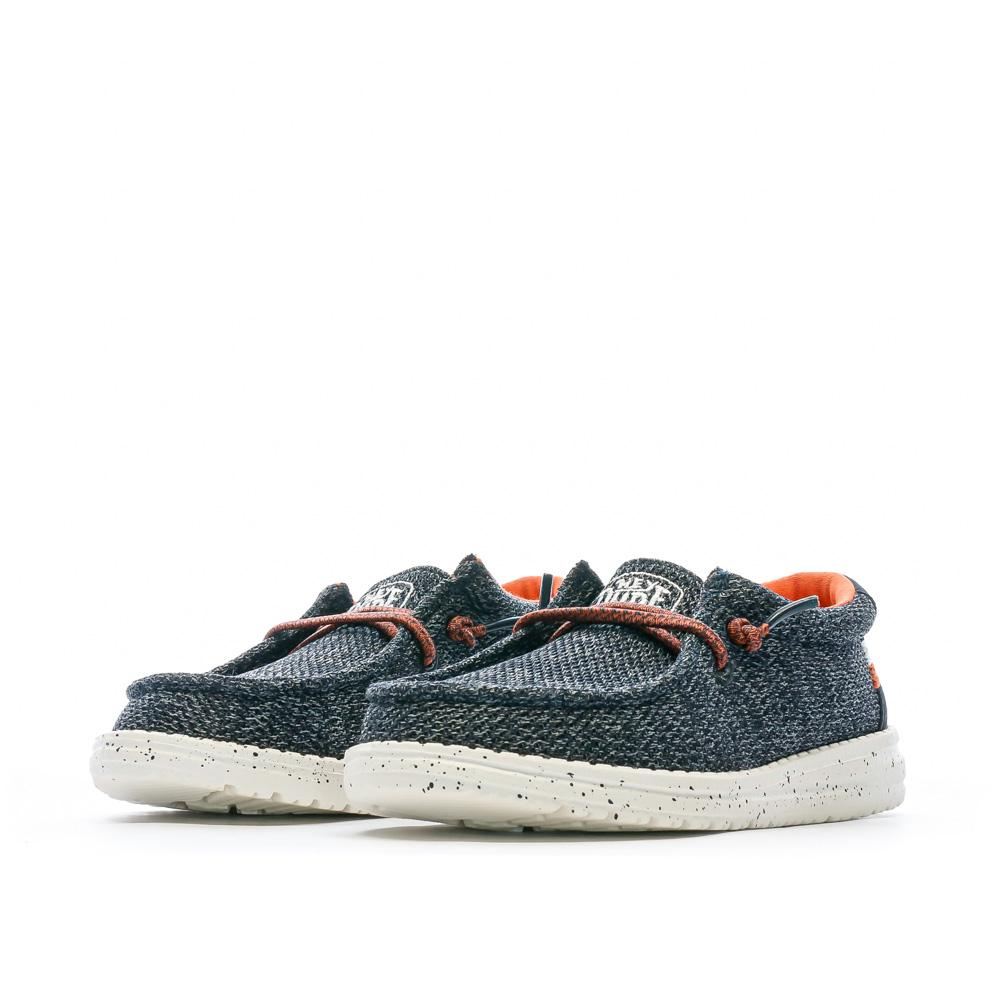 Hey Dude Wally Youth Sox Shoes Blue Boy Photo of the Espace des Marques %store% store - view of %key%