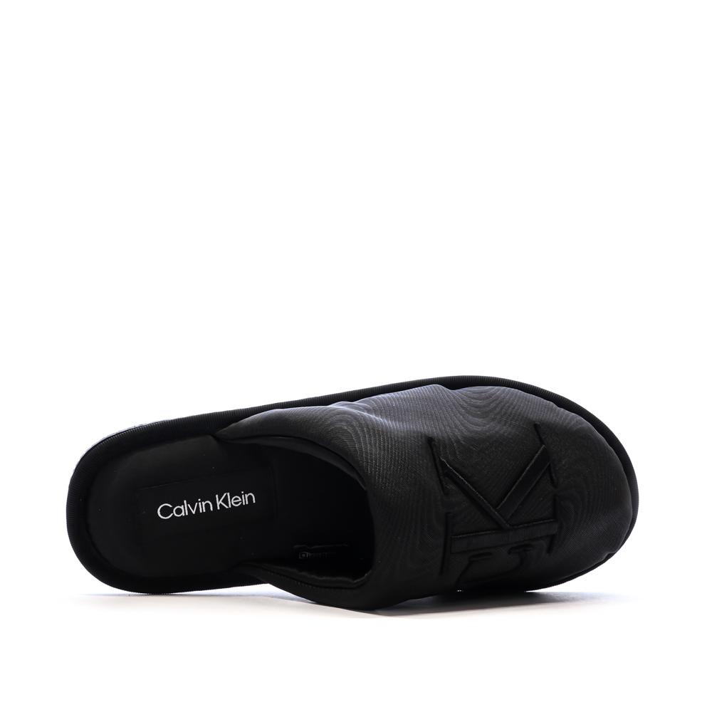 Women's Black Slippers Calvin Klein Jeans Slipper Satin Moire Photo of the Espace des Marques %store% store - view of %key%