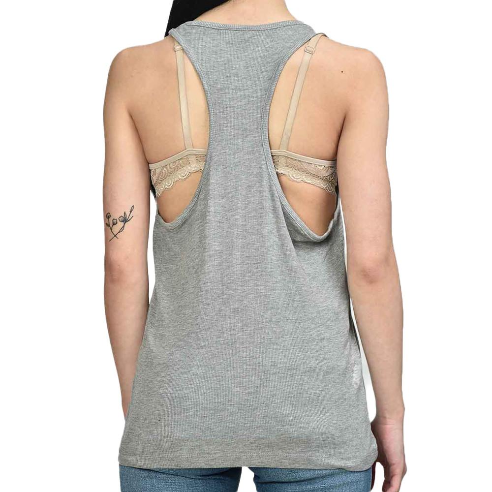Camiseta de tirantes de mujer gris claro JJXX Flower ver 2