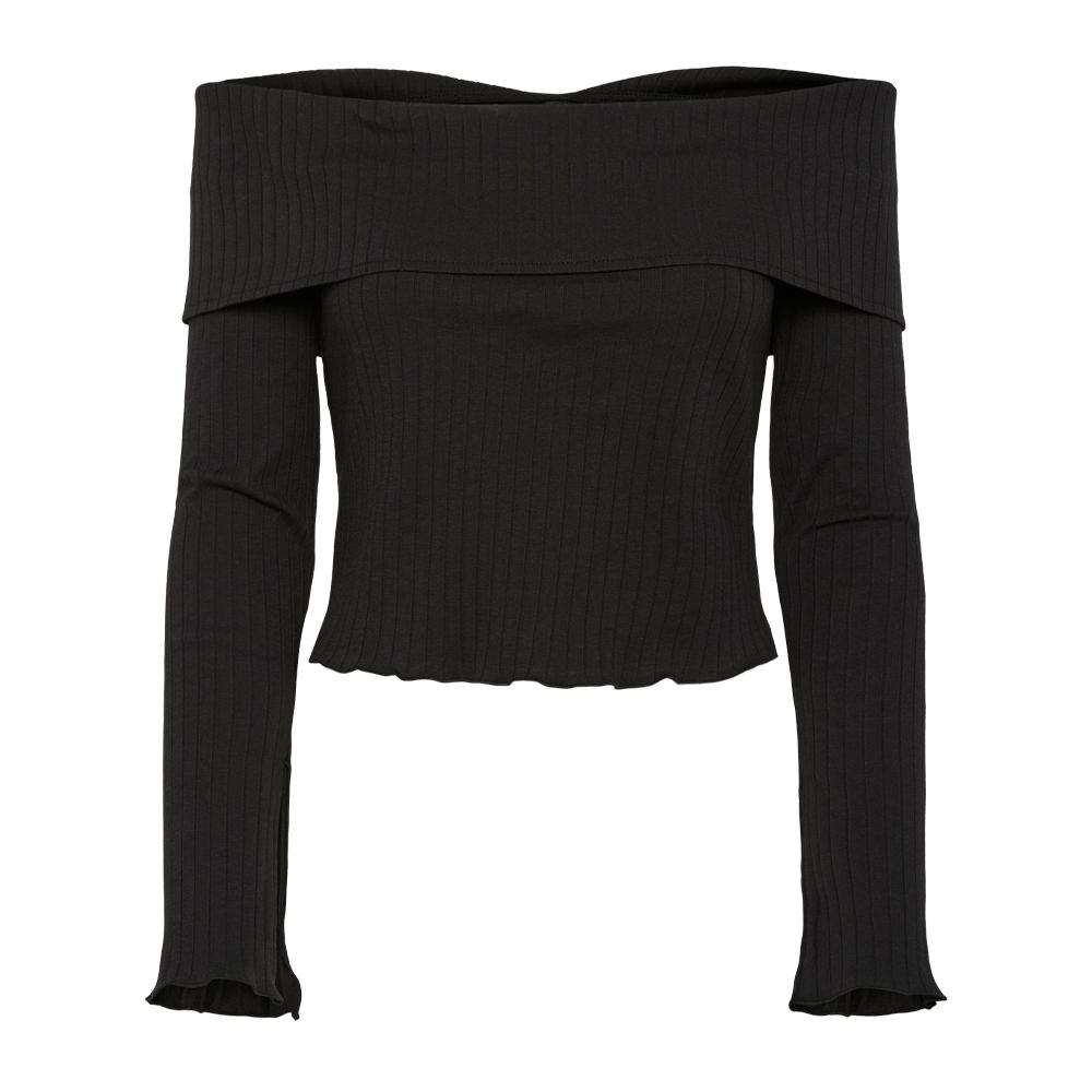 Camiseta negra de mujer Pieces Jazmine barato