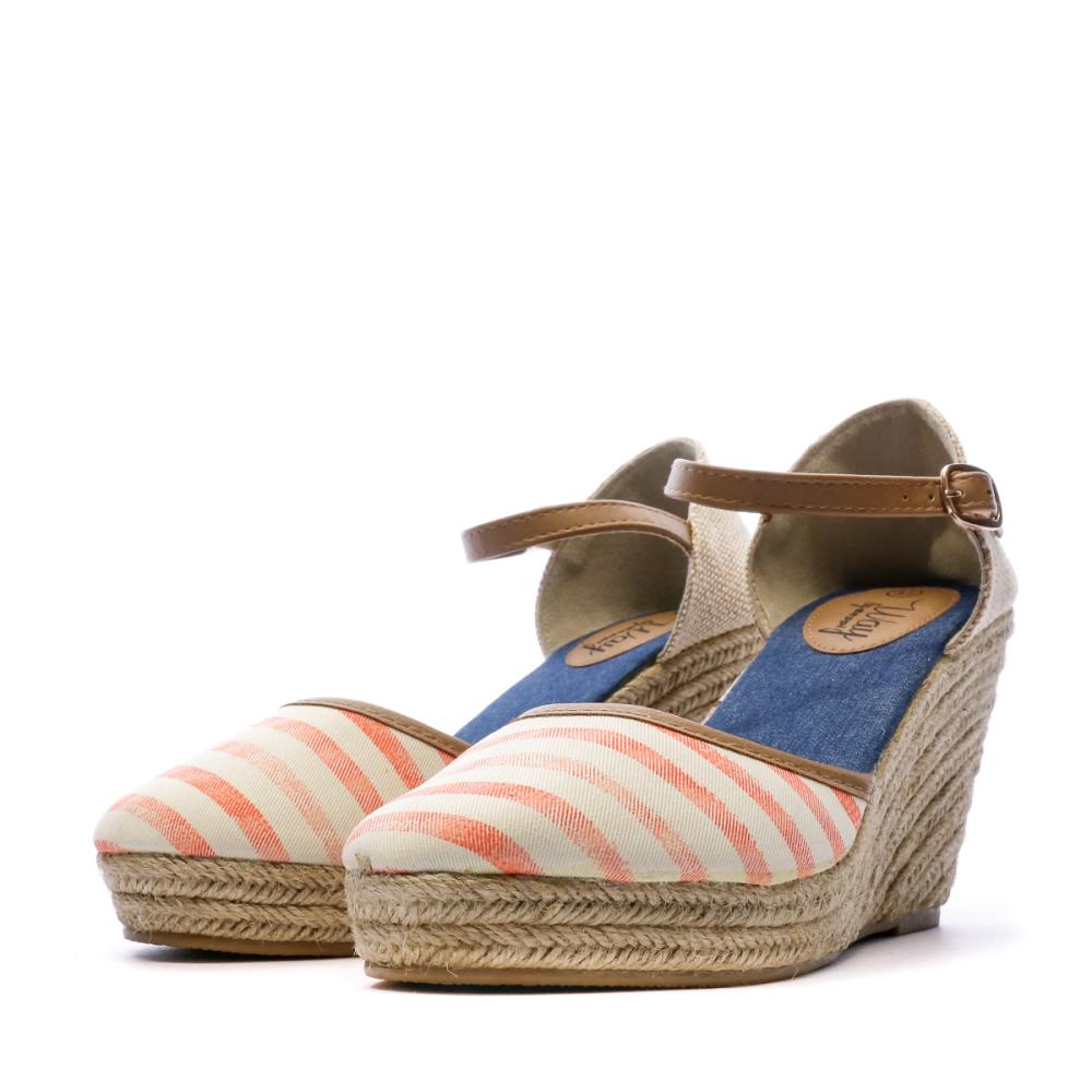 Orange Stripes Women's Heeled Sandals Beppi Casual Wedge Photo of the Espace des Marques %store% store - view of %key%
