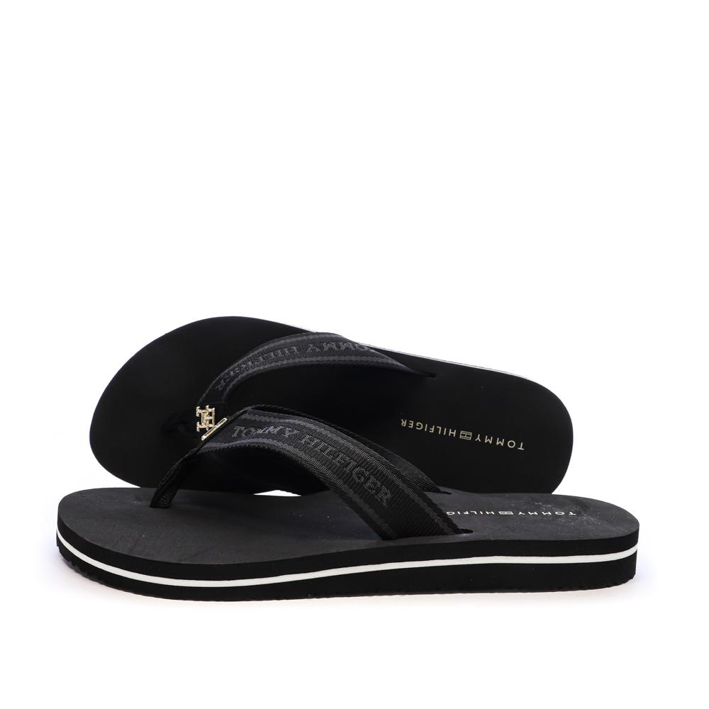 Schwarze Flip-Flops Herren Tommy Hilfiger Webbing günstig