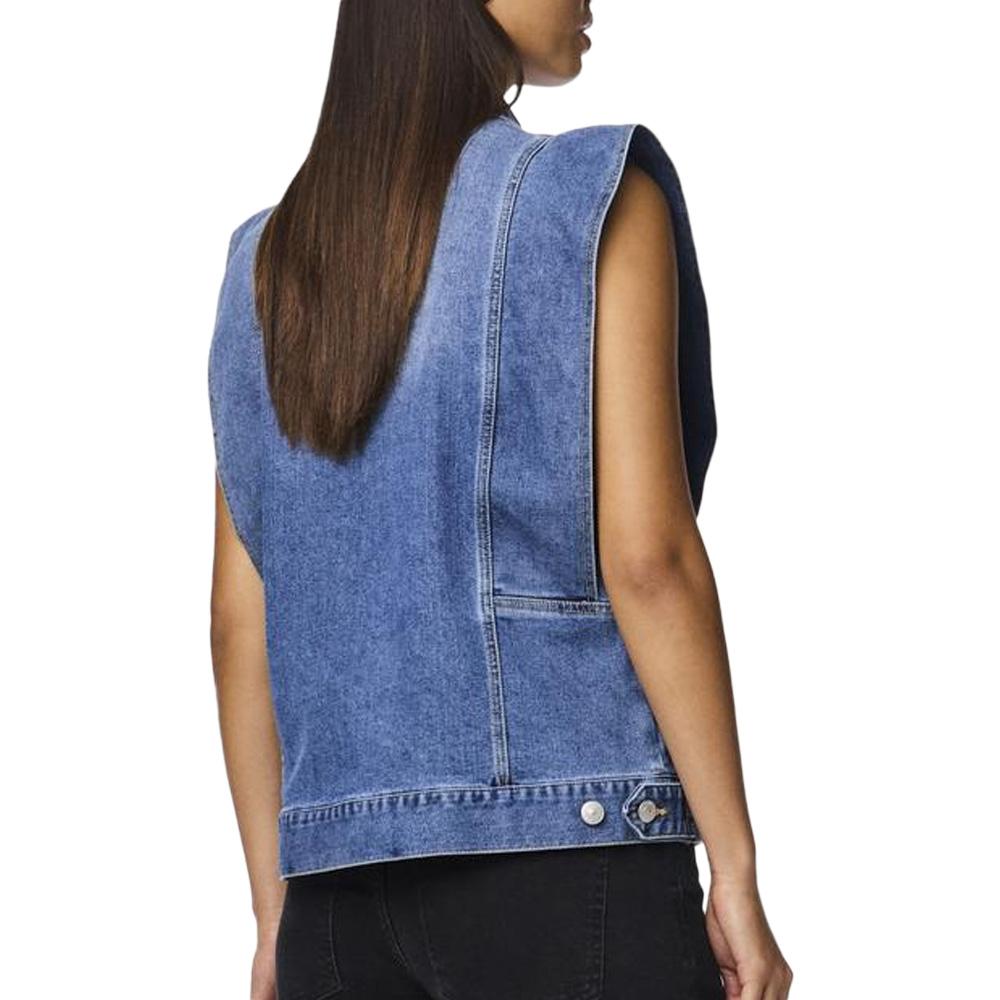 Chaqueta vaquera azul para mujer Pieces Femma ver 2