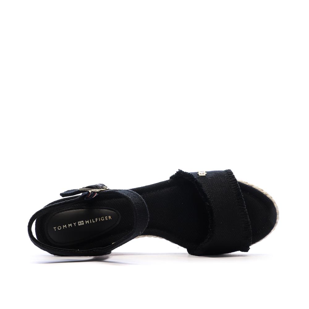 Sandalias de tacón negras para mujer Tommy Hilfiger Wedgeee ver 4
