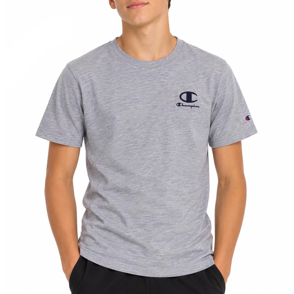 T-Shirt Gris Garçon Champion Embroidery pas cher
