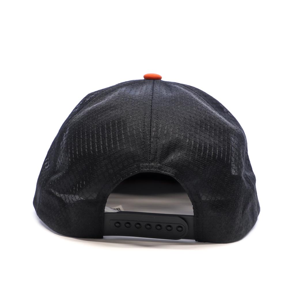 Gorra negra/naranja unisex Salomon Trucker Flat Cap Cherry ver 3