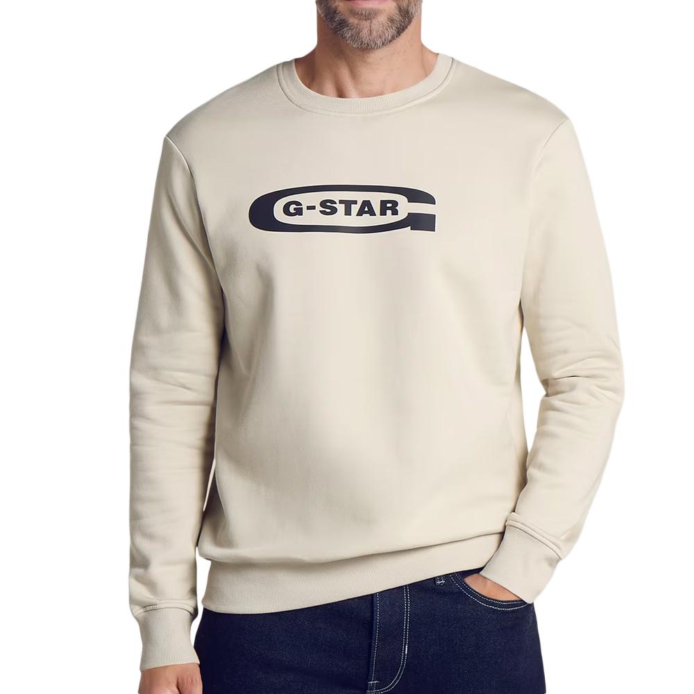 Beiges/schwarzes Herren-Sweatshirt G-Star RAW Old Skool günstig