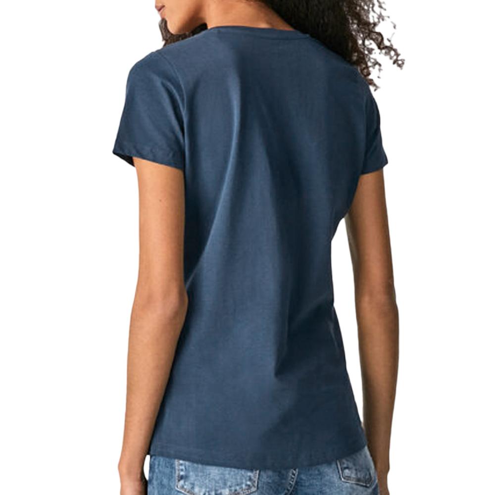 Pepe jeans New Virginia Damen T-Shirt Grau/Blau Ansicht 2